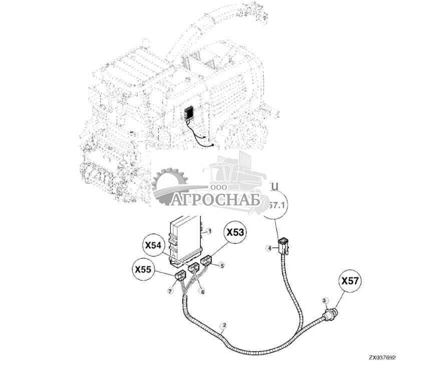 Adapter Wiring HArness  Control Unit, Row-Trak™ 2 